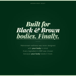 Brown Body Reset Built for Black and Brown bodies wellness supplement brand identity statement