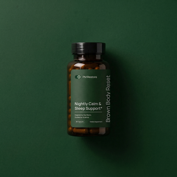 Brown Body Reset PM Restore for Nightly Calm and Sleep Support